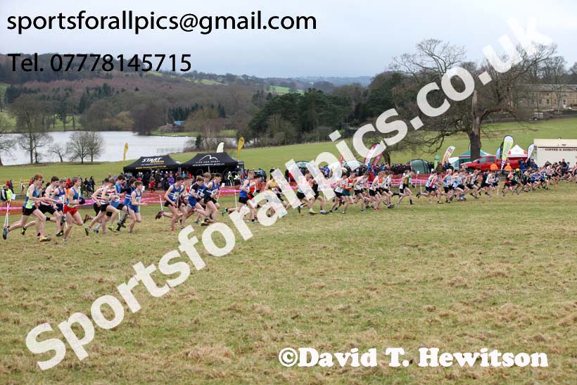 Mens under-17s, 2018 Northern Cross Country Champs., Harewood House, Leeds. Photo: David T. Hewitson/Sports for All Pics